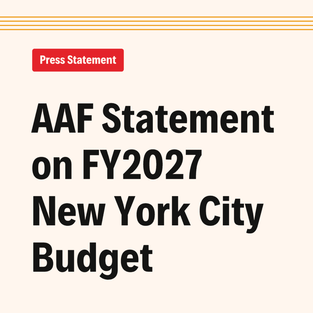 AAF Statement on FY2027 New York City Budget